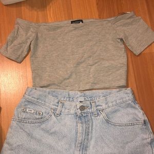 Topshop Off the Shoulder Crop Top